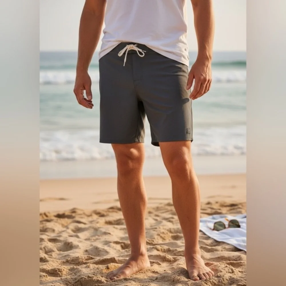 NWT LinkSoul Men’s Boardwalker Golf Short Hybrid Swim Land & Sea Black Size 35